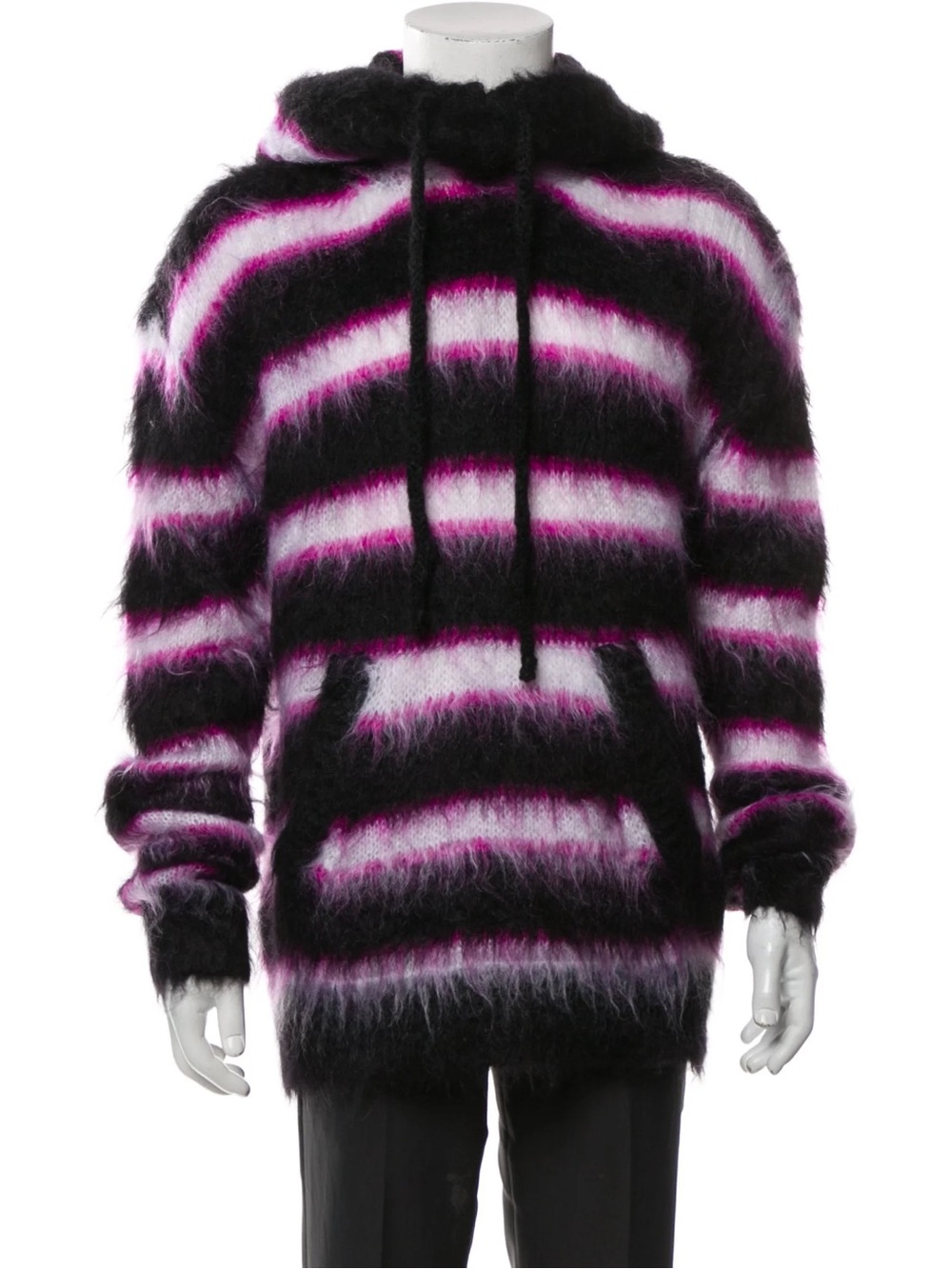 Marni Mohair Striped Hoodie $3385 size 52 or US XL